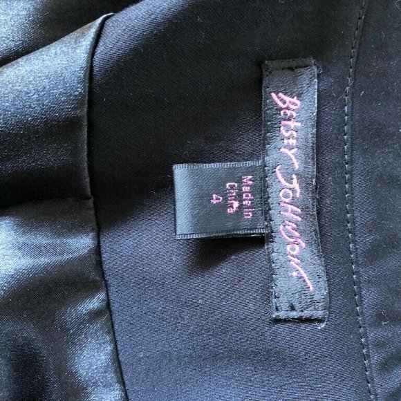 Betsey Johnson Dress Jacket Black Ruffles White Trim Double Breasted Size 4 - Picture 9 of 12